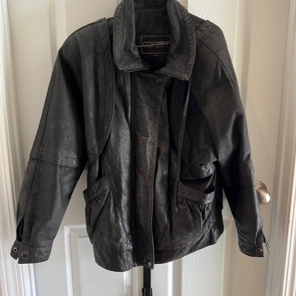 Womens Retro Vintage Concept Leather Jacket Small